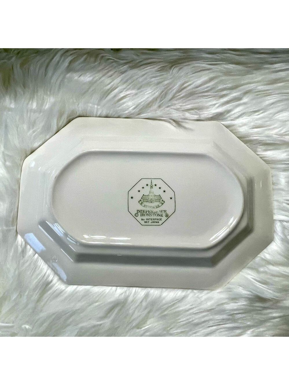 Independence Ironstone Platter Ceramic Floral Pink & White Vintage - Picture 4 of 6